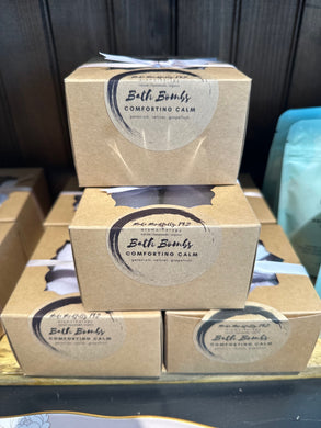 Comforting Calm Bath Bombs in a 4 pack by Made Mindfully, Ph.D. 