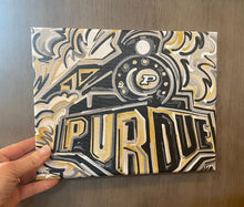 Load image into Gallery viewer, Purdue University 8&quot; x 10&quot; Vintage Boilermaker Special Wrapped Canvas Print by Justin Patten
