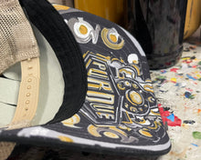 Load image into Gallery viewer, Purdue University Trucker Hat with Art Under Bill by Justin Patten (Black) (Boiler Up... Hammer Down)

