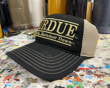 Load image into Gallery viewer, Purdue University Trucker Hat with Art Under Bill by Justin Patten (Black) (Boiler Up... Hammer Down)

