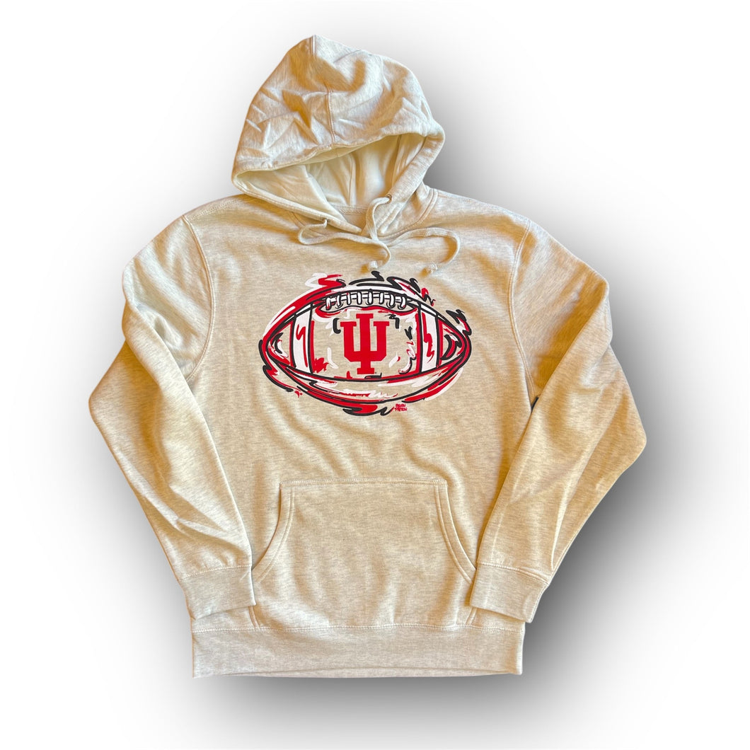 Indiana University Football  Unisex Fleece Hoodie by Justin Patten