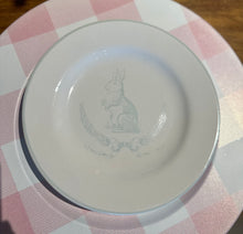 Load image into Gallery viewer, Laurel Wreath Bunny Plate | White/Light Blue
