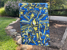 Load image into Gallery viewer, Indiana Garden Flag by Justin Patten (12.5 x 18.5, Blue and Yellow, State of Indiana)
