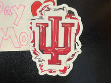 Load image into Gallery viewer, Indiana University IU Trident Magnet by Justin Patten (4&quot;x6&quot;, Storm Striker Art, IU Bloomington)

