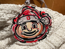 Load image into Gallery viewer, The Ohio State University Santa Hat Brutus Ornament by Justin Patten
