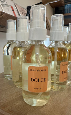 Dolce body oil by Clutch and Kindle. 