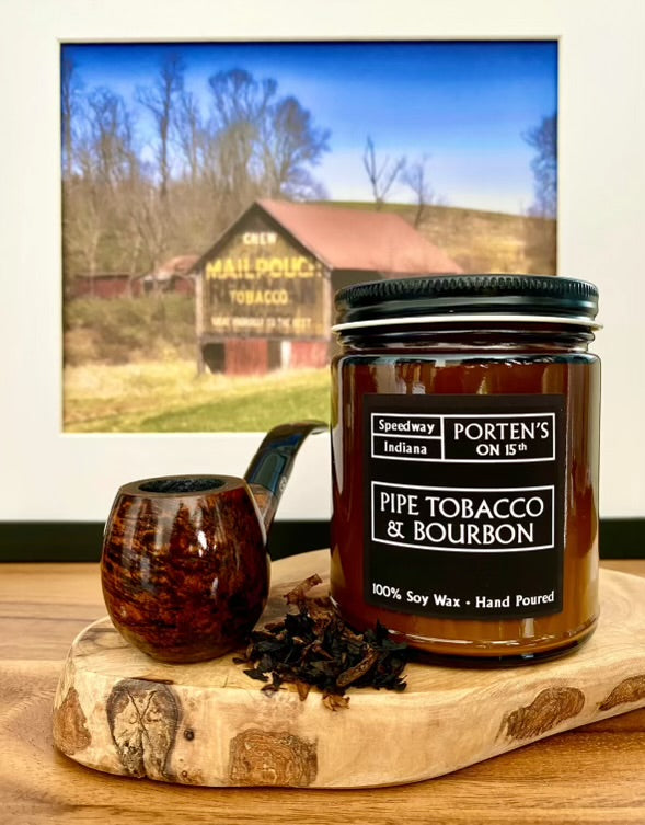 Pipe Tobacco & Bourbon Scented Candle | 7.5 oz Soy Wax