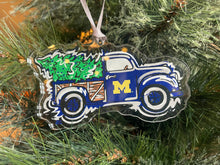 Load image into Gallery viewer, University of Michigan Truck Acrylic Ornament by Justin Patten
