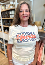 Load image into Gallery viewer, Checkered America Tee (as is-slight imperfection)
