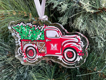 Load image into Gallery viewer, Miami University Ohio Christmas Tree Truck Ornament by Justin Patten
