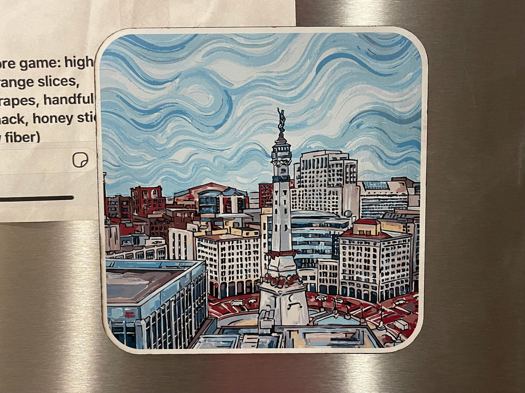 Indianapolis Monument Circle Magnet by Justin Patten