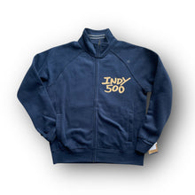 Load image into Gallery viewer, Indianapolis Motor Speedway Motion Wing and Wheel Zip Up Fleece Jacket by Justin Patten (New 2025 Design) (Navy)
