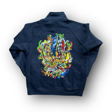 Load image into Gallery viewer, Indianapolis Motor Speedway Motion Wing and Wheel Zip Up Fleece Jacket by Justin Patten (New 2025 Design) (Navy)
