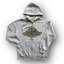 Load image into Gallery viewer, Indianapolis Motor Speedway Wing and Wheel Zip Up Fleece Hoodie by Justin Patten (Heather Grey)
