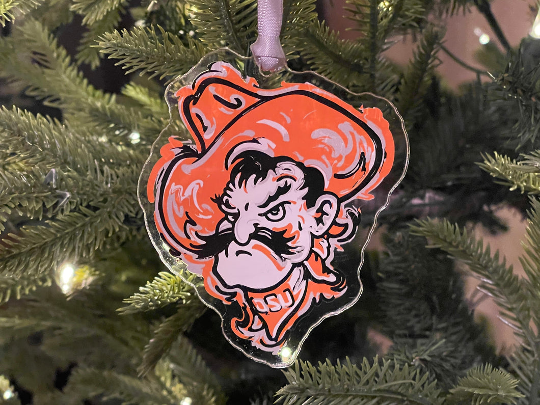 Oklahoma State University Pistol Pete Mascot Ornament by Justin Patten