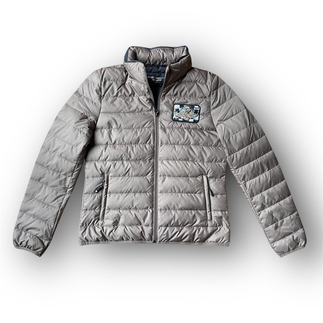 Indianapolis Motor Speedway Wing and Wheel Women's Zip Up Packable Jacket by Justin Patten (Copper) (Women's)