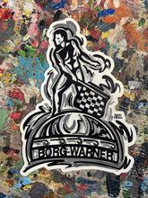 Load image into Gallery viewer, Borg Warner Trophy Large 4.5x6 inch Vinyl Sticker by Justin Patten (IMS, Indianapolis Motor Speedway)
