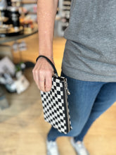 Load image into Gallery viewer, Black and White Checkered Crossbody/Wristlet
