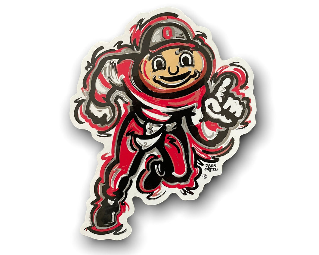 The Ohio State University Brutus Vinyl Sticker by Justin Patten