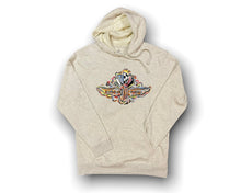 Load image into Gallery viewer, Indianapolis Motor Speedway Wing and Wheel Oatmeal Heather Unisex Hoodie by Justin Patten
