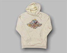 Load image into Gallery viewer, Indianapolis Motor Speedway Wing and Wheel Oatmeal Heather Unisex Hoodie by Justin Patten
