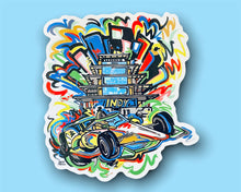 Load image into Gallery viewer, Indianapolis Motor Speedway Pagoda Car Vinyl Sticker by Justin Patten
