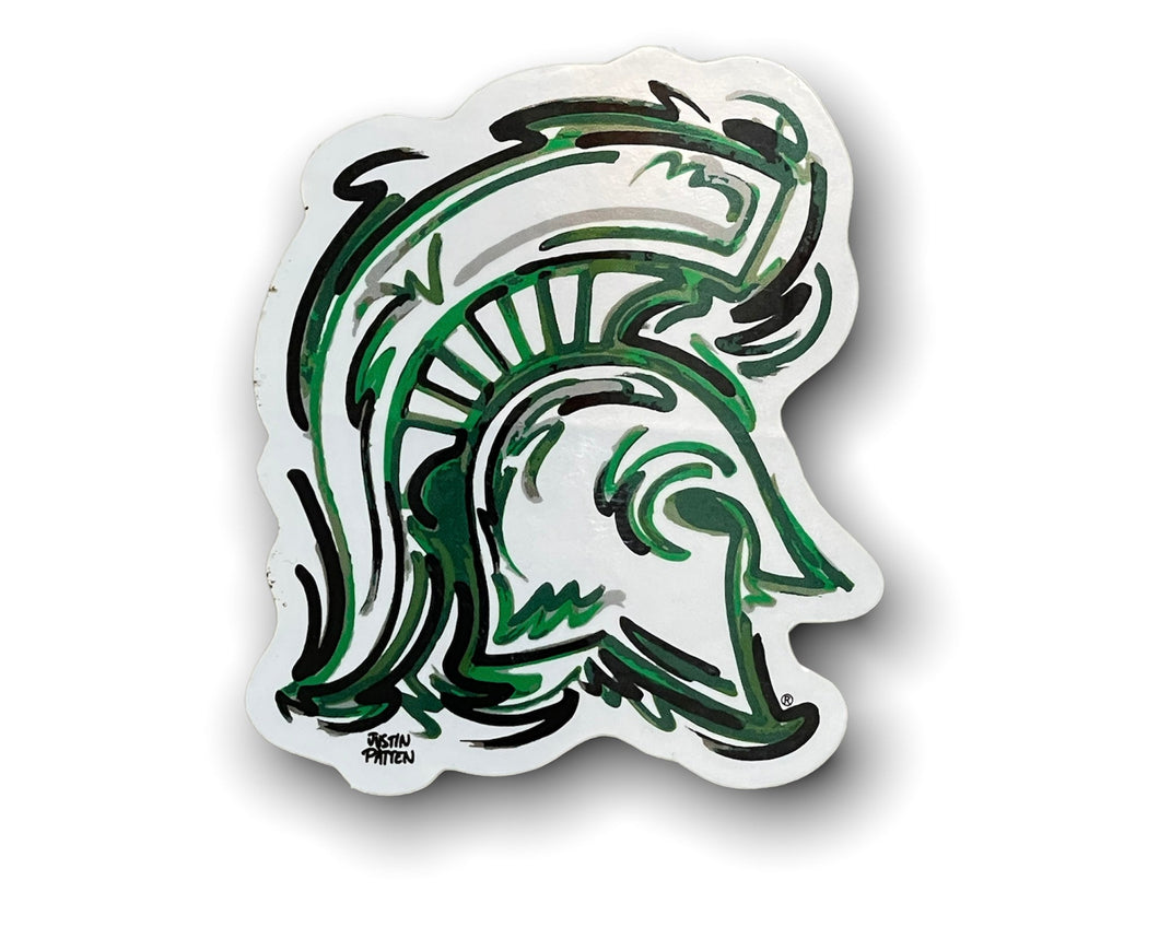 Michigan State University Mini Helmet Vinyl Sticker by Justin Patten