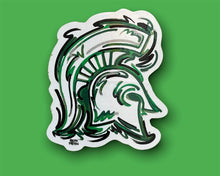 Load image into Gallery viewer, Michigan State University Mini Helmet Vinyl Sticker by Justin Patten
