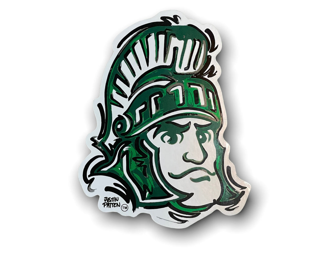 Michigan State University Sparty Face Vinyl Sticker by Justin Patten