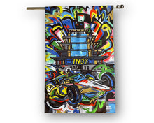 Load image into Gallery viewer, Indianapolis Motor Speedway Pagoda House Flag (28&quot;x 42&quot; in) by Justin Patten

