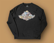 Load image into Gallery viewer, Indianapolis Motor Speedway Wing and Wheel Black Triblend Unisex Crew by Justin Patten
