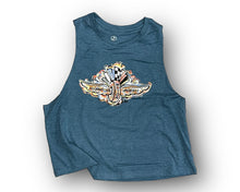Load image into Gallery viewer, Indianapolis Motor Speedway Wing and Wheel Women&#39;s Crop Racerback Tank by Justin Patten (2 Colors)
