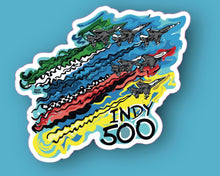 Load image into Gallery viewer, Indianapolis Motor Speedway Flyover Vinyl Sticker by Justin Patten
