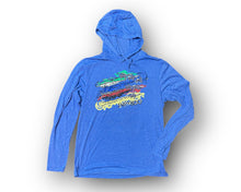 Load image into Gallery viewer, Indianapolis Motor Speedway Flyover Long Sleeve Hooded Tee by Justin Patten

