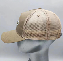 Load image into Gallery viewer, Indianapolis Motor Speedway Wing and Wheel Tan Trucker Hat by Justin Patten
