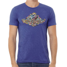 Load image into Gallery viewer, Indianapolis Motor Speedway Wing and Wheel Tee by Justin Patten (True Royal Heather)
