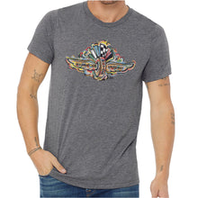 Load image into Gallery viewer, Indianapolis Motor Speedway Wing and Wheel Tee by Justin Patten (Light Grey Heather)
