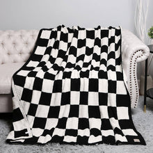 Load image into Gallery viewer, Checkerboard Patterned Throw Blanket | Choose Your Color
