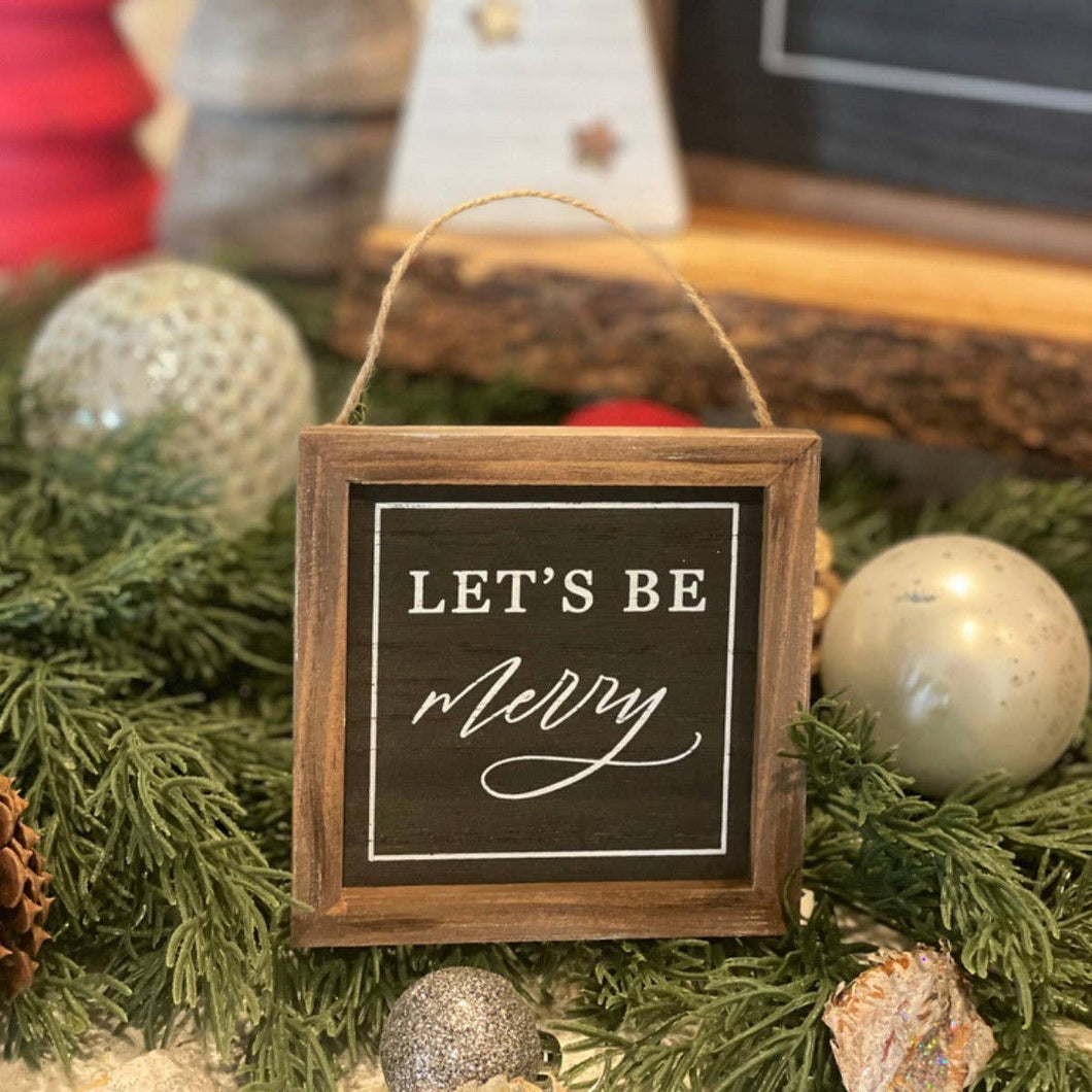 Be Merry Black Wash Christmas Ornament