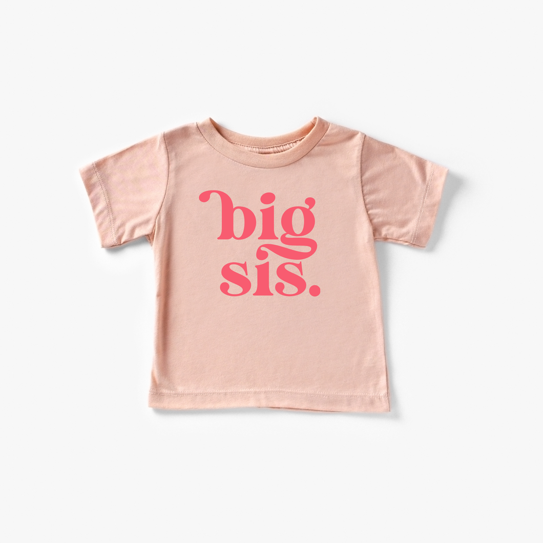 Big Sis Toddler and Youth Tee | Peach