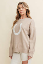 Load image into Gallery viewer, Game Day Horse Shoe Sweater | Beige
