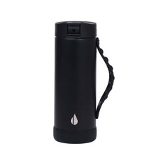 Load image into Gallery viewer, Black drink bottle with fidget/sensory handle.  Hot/cold.
