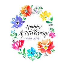Load image into Gallery viewer, &quot;Happy Anniversary, With Love!&quot; Floral Greeting Card
