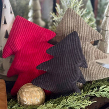 Load image into Gallery viewer, Large Evergreen Cord Christmas Tree Pillow
