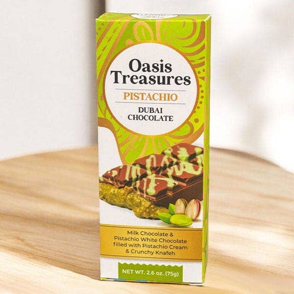 Viral Dubai Chocolate Bar | Pistachio by Oasis Treasures | 2.45oz