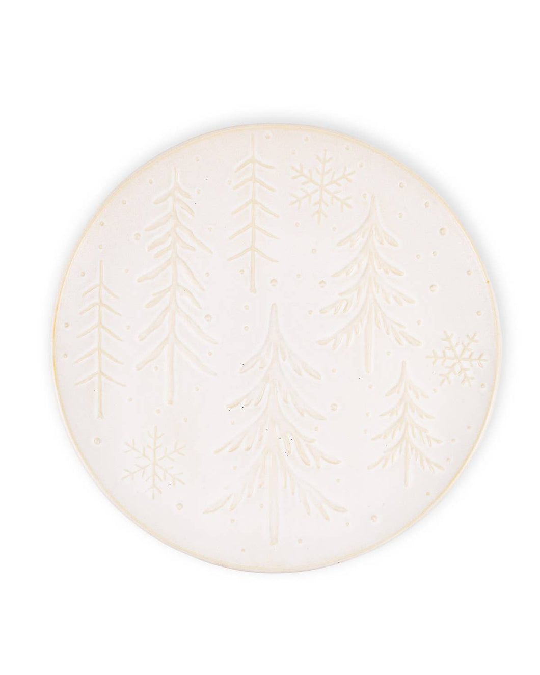 Winter Fir Plate   Antique White   8
