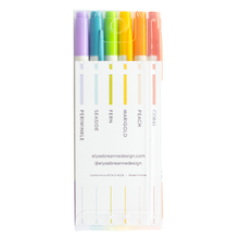 Load image into Gallery viewer, Set of 6 Double Tip Markers Pastel Rainbow
