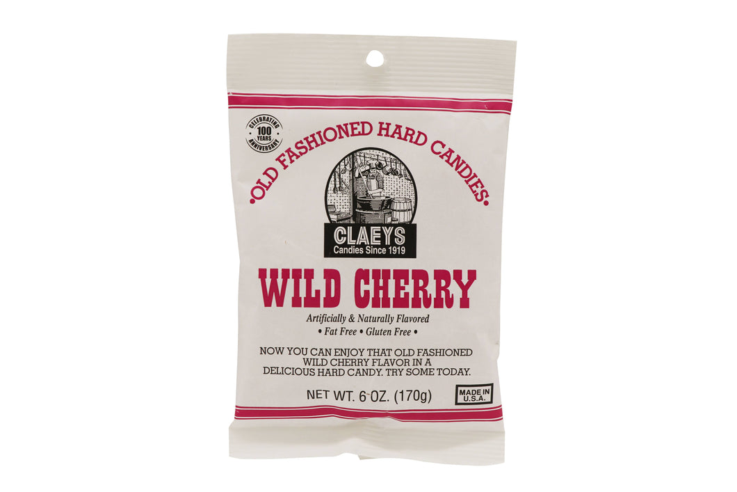 Claeys Old Fashioned Hard Candies Wild Cherry, 6oz Bag 24ct