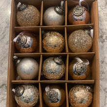 Load image into Gallery viewer, 2 1/2&quot; Glitter Christmas Glass Bulbs | 12 Pack
