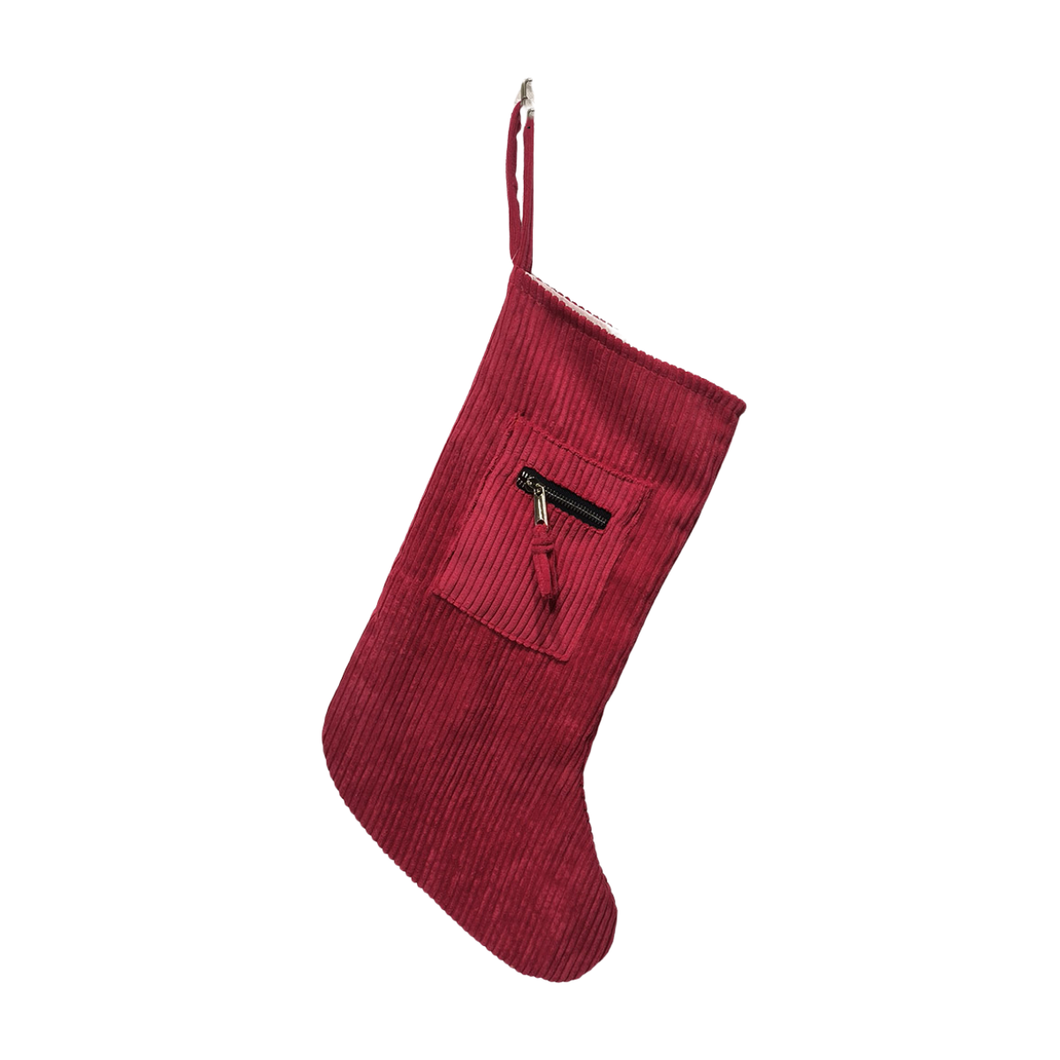 Red Cord Zipper Christmas Stocking